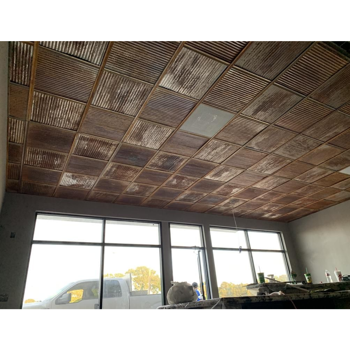 using corrugated tin for ceiling